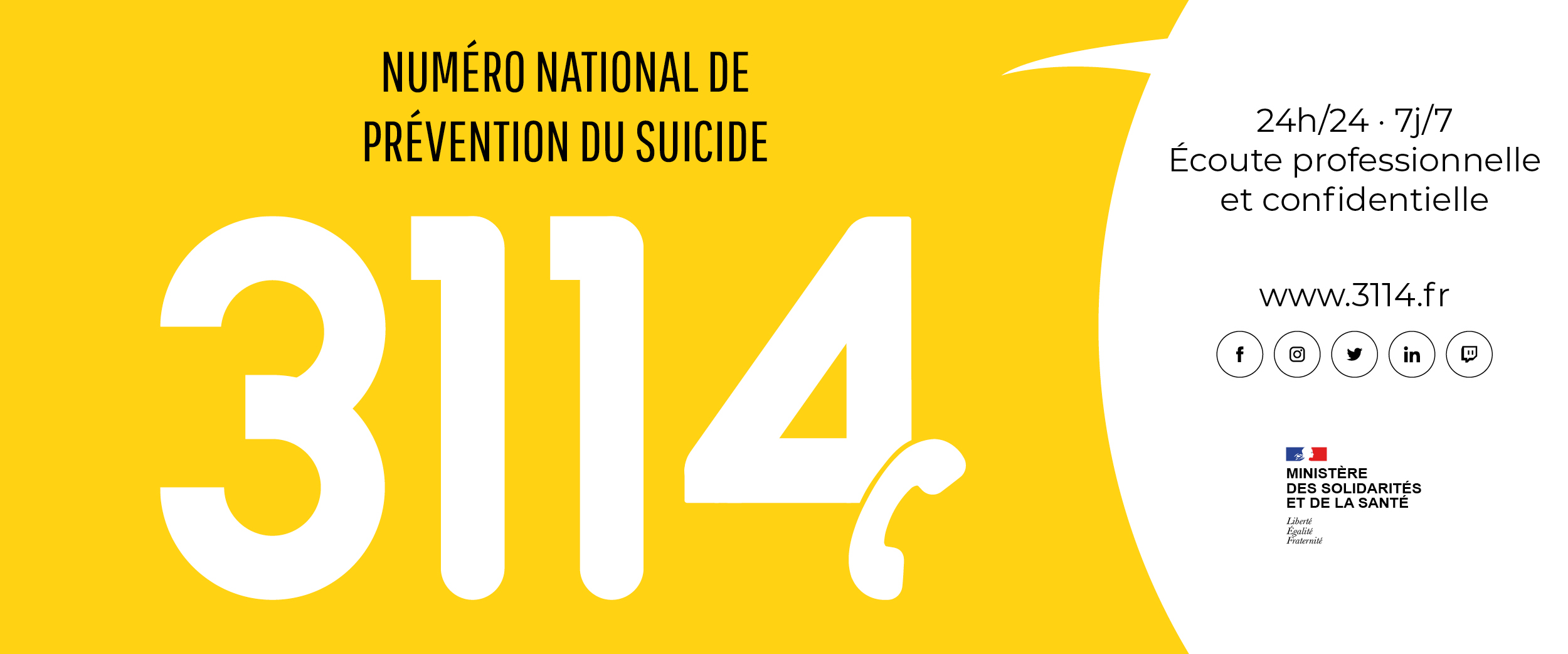 Image de l'article Lancement du numéro national de prévention du suicide : 3114