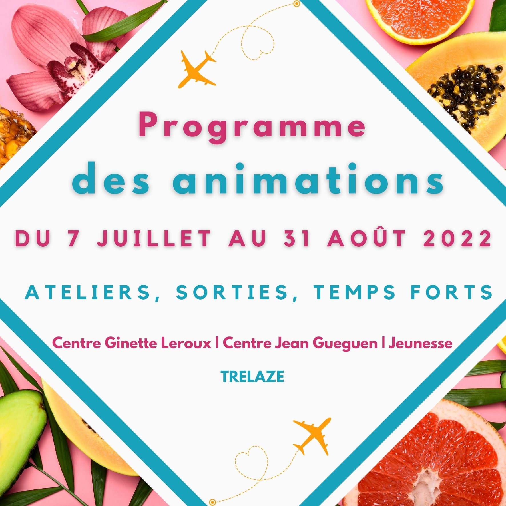 Image de l'évènement Programme des animations des centres Ginette Leroux & Jean Gueguen et Terminal J | Alpha Léo (16-25 ans)