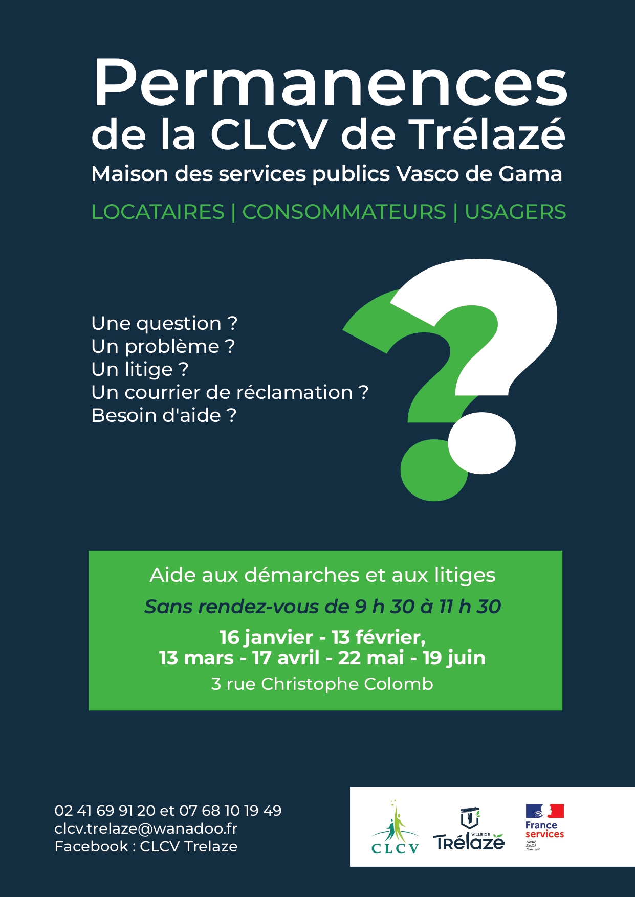 Image de l'article Permanences de la CLCV de Trélazé