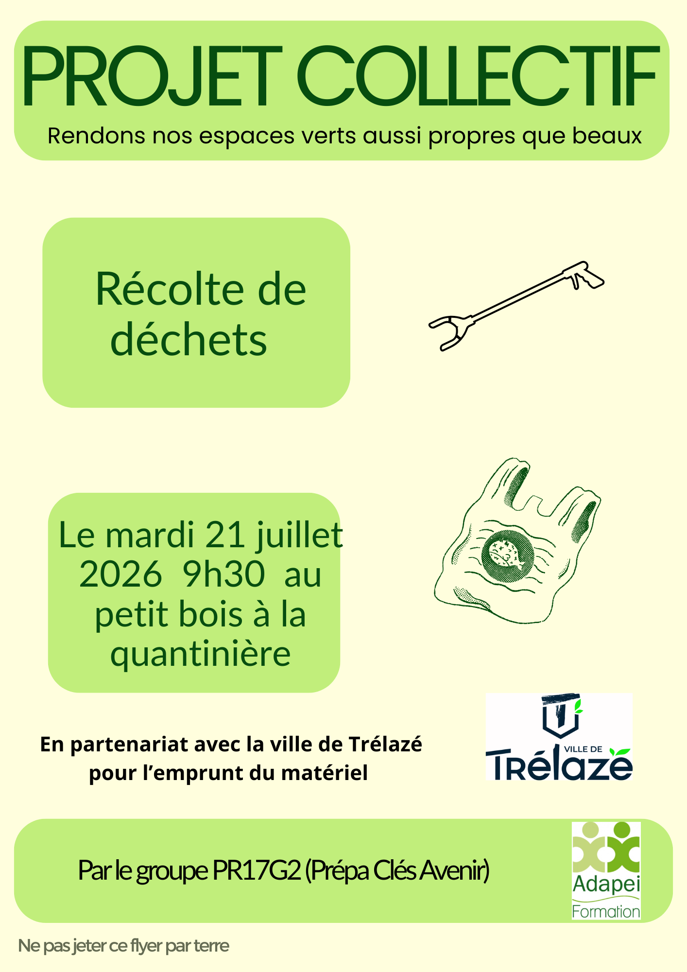 Image de l'évènement Collecte des déchets à l&rsquo;initiative d&rsquo;Adapei