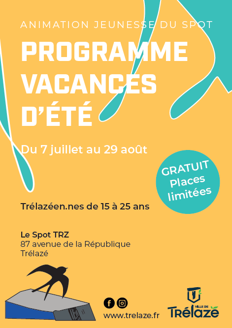 Image de l'évènement Le programme d&rsquo;été des animations jeunesse au SPOT TRZ est sorti !
